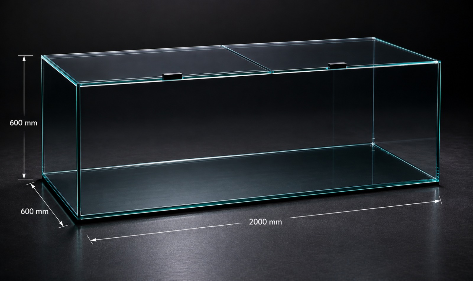 Måttbeställt akvarium med täckglas