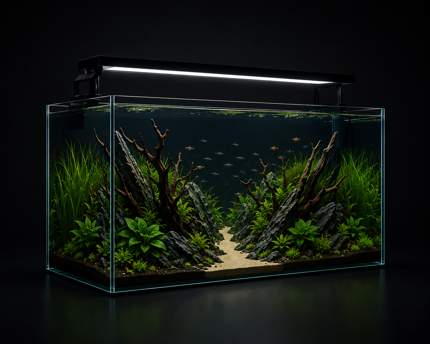 Akvarium med storlek anpassat glas
