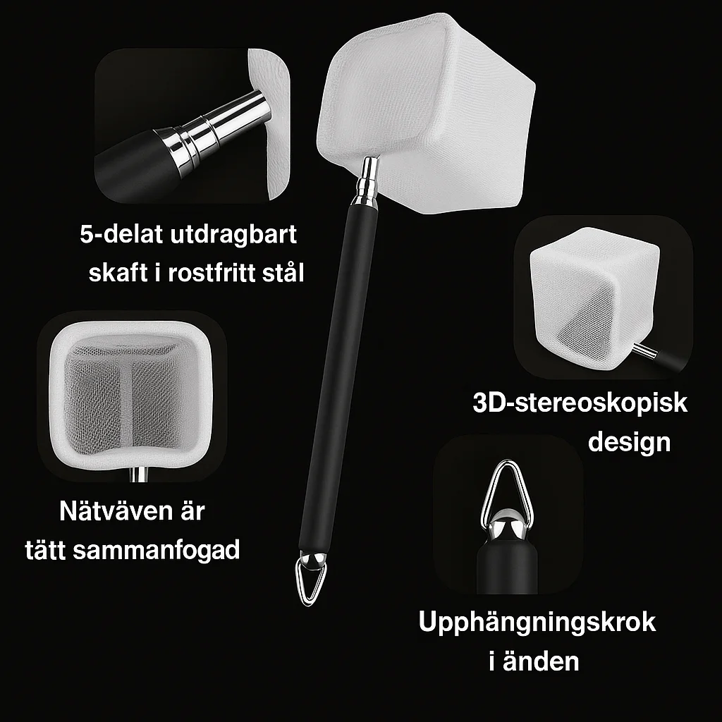 3D teleskopisk räkhåv (18-53 cm) 4